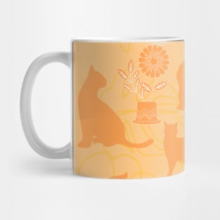 Kitties and Flowers Pumpkin Mug